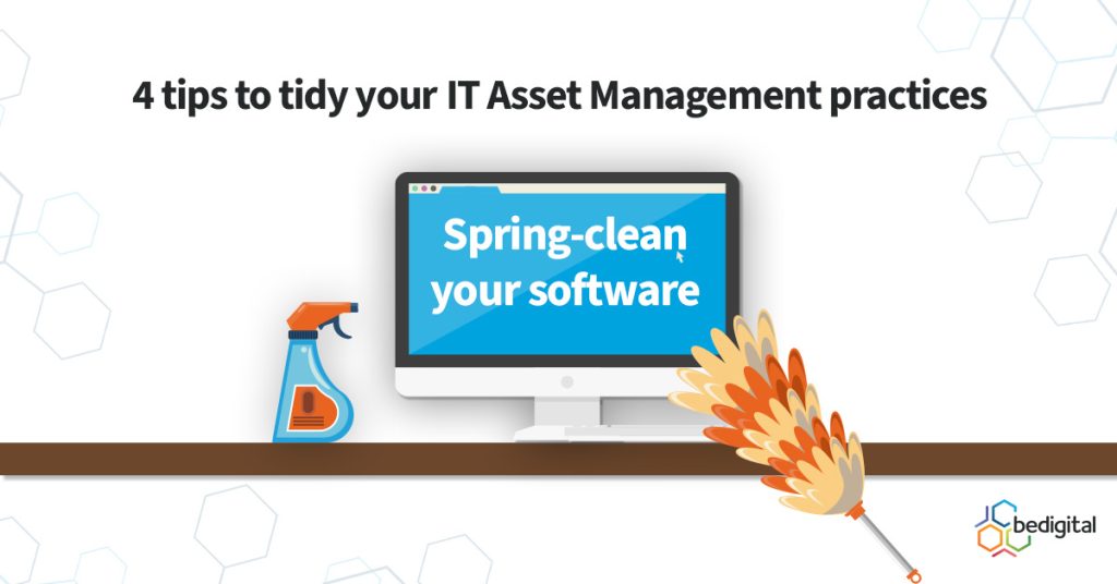 Graphic showing spring cleaning your IT assets