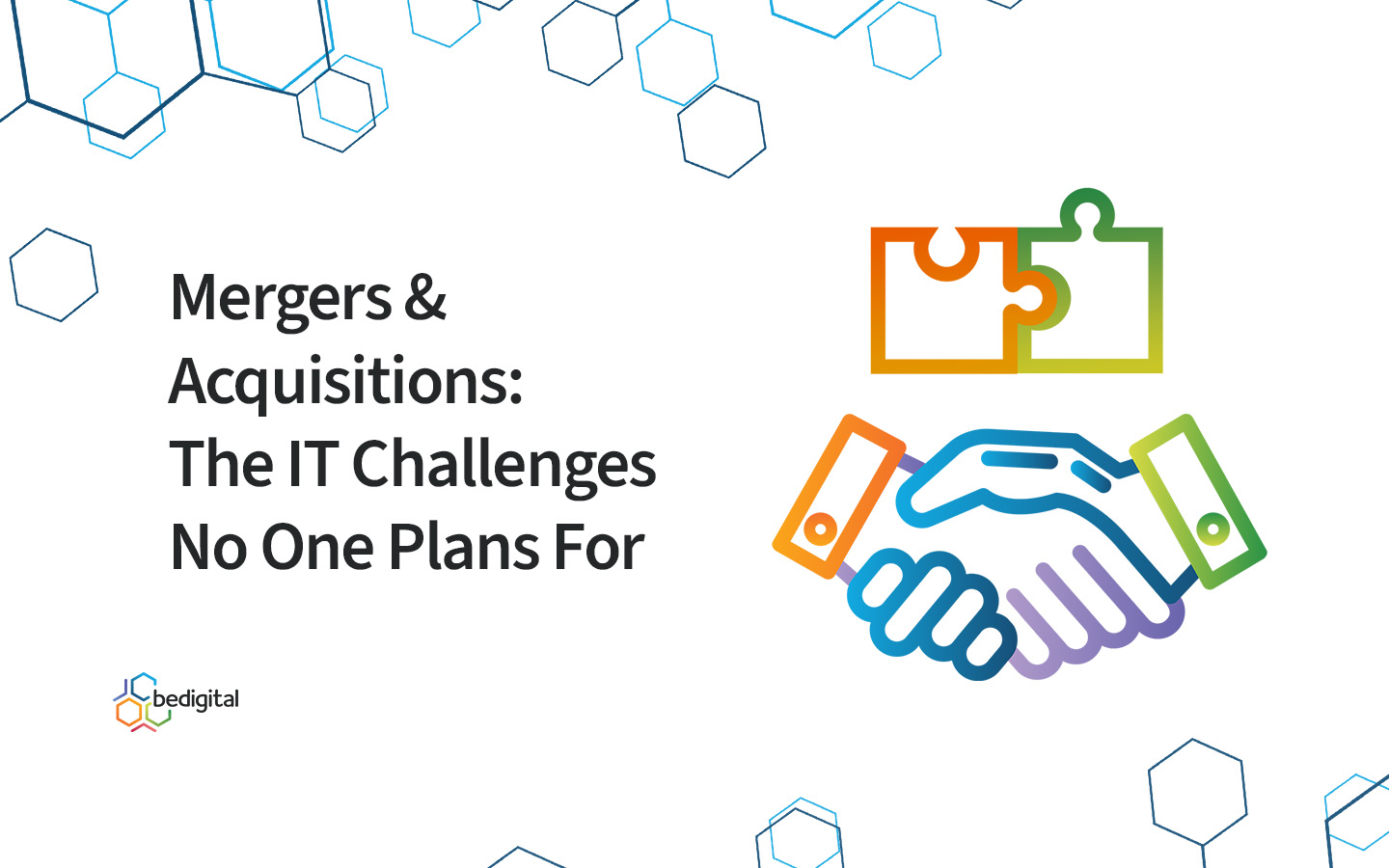 IT Asset Management challenges in Mergers and Acquisitions blog title with IT and M&A icon